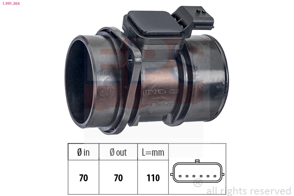 Compre Sensor de fluxo (consumo) de ar, medidor de consumo M.A.F. - (Mass Airflow) Renault Kangoo 2