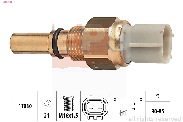 Sensor de temperatura do fluido de esfriamento (de ativação de ventilador do radiador) Toyota RAV4 1 XA