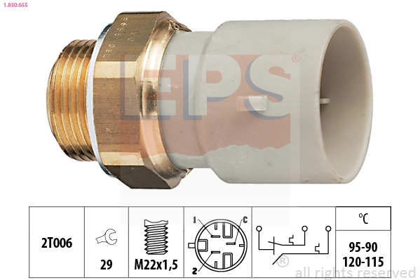 Sensor de temperatura do fluido de esfriamento (de ativação de ventilador do radiador) Opel Astra L35