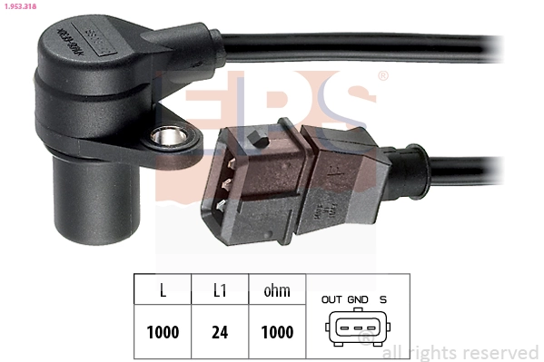  Sensor de posição (de revoluções) de cambota Opel Vectra A hatchback (88, 89) (1988 - 1995) A