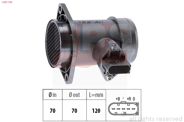 Sensor de fluxo (consumo) de ar, medidor de consumo M.A.F. - (Mass Airflow) Volkswagen Passat B5 3B2
