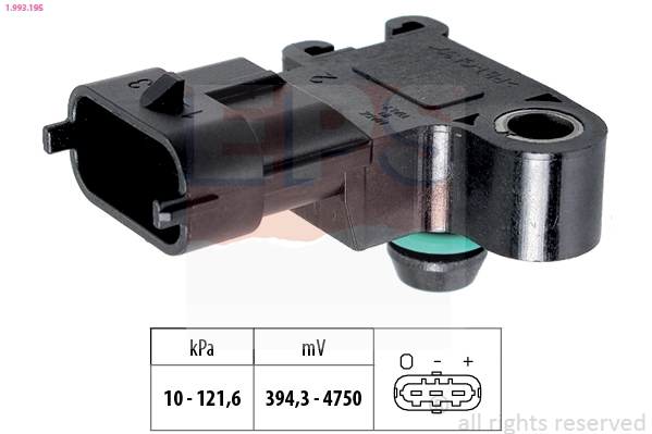 Sensor de pressão no coletor de admissão, MAP Chevrolet Aveo II T250, T255