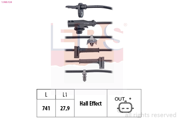 Датчик ABS передний Hmpx HMP8V512C204CA