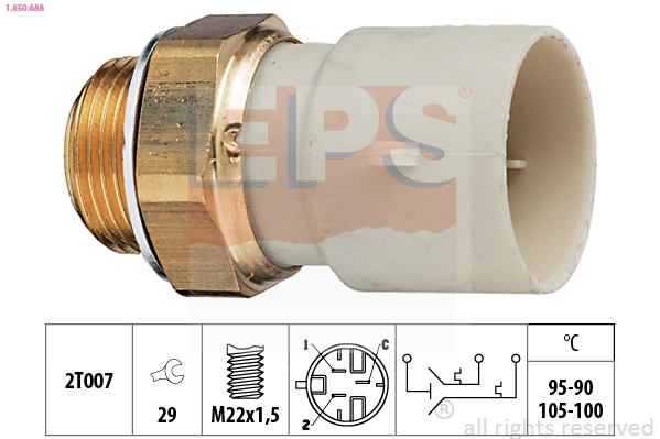 Sensor de temperatura do fluido de esfriamento (de ativação de ventilador do radiador) Nissan Micra K11