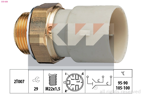 Sensor de temperatura do fluido de esfriamento (de ativação de ventilador do radiador) Nissan Micra K11