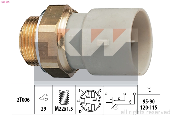 Sensor de temperatura do fluido de esfriamento (de ativação de ventilador do radiador) Opel Astra L35