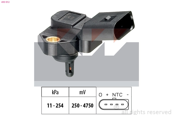 Sensor de presion de carga (inyeccion de aire turbina) 493012 KW