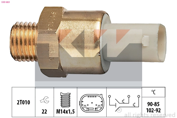 Sensor de temperatura do fluido de esfriamento (de ativação de ventilador do radiador) BMW 7 E65, E66, E67