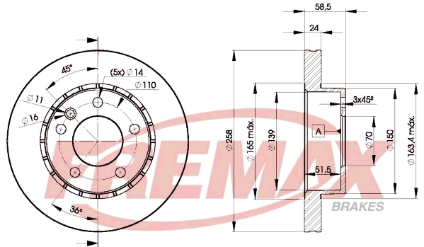 Передний тормозной диск Racer R0035