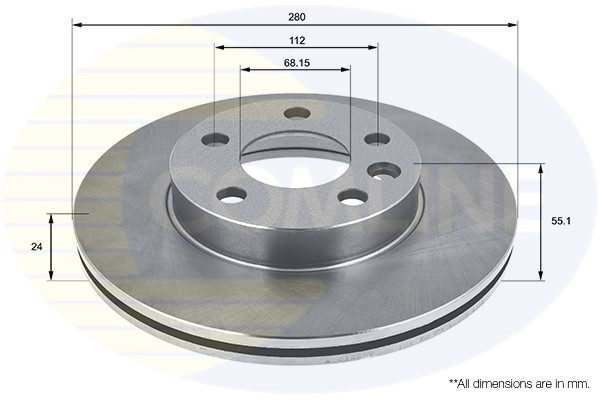 Disco do freio dianteiro Volkswagen Transporter 70B, 70C, 7DB, 7DK, 70J, 70K, 7DC, 7DJ