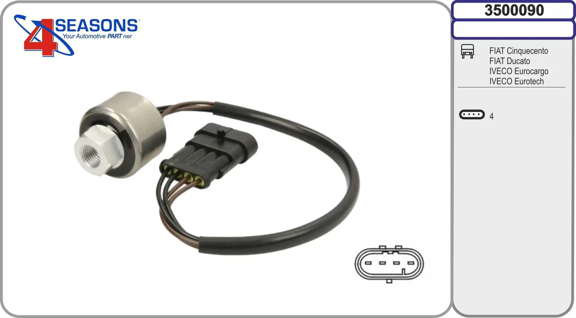 Sensor de pressão absoluta de aparelho de ar condicionado Fiat Tipo 160