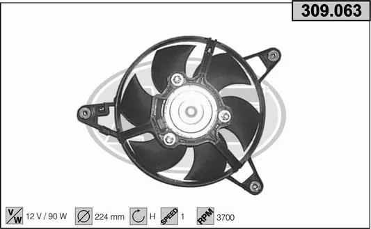  Ventilador elétrico de esfriamento montado (motor + roda de aletas) Fiat Panda I hatchback (141A) (1982 - 2003) I