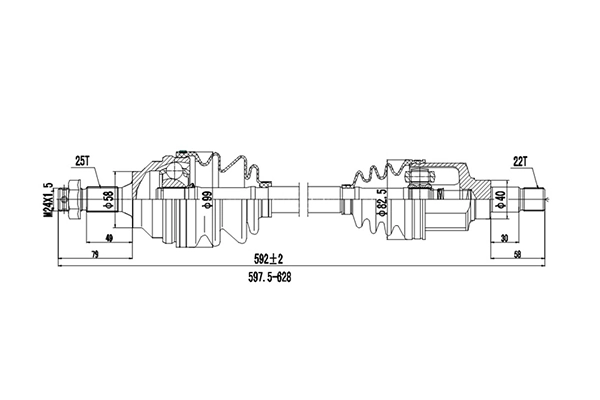 0021126 GKN-Spidan Полуось передняя левая
