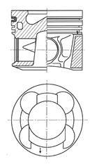 Поршень с пальцем без колец, STD 640PI00115000 Mahle Original