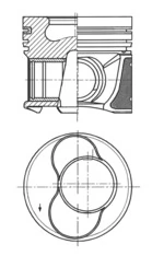305500 Mahle Original Поршень в комплекте на 1 цилиндр, STD