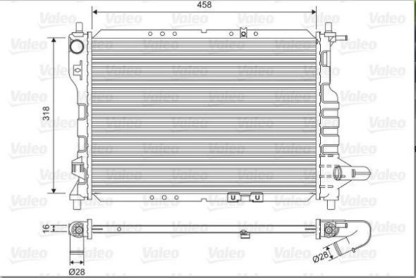 Radiador de esfriamento de motor Chevrolet Spark (Matiz) M200, M250