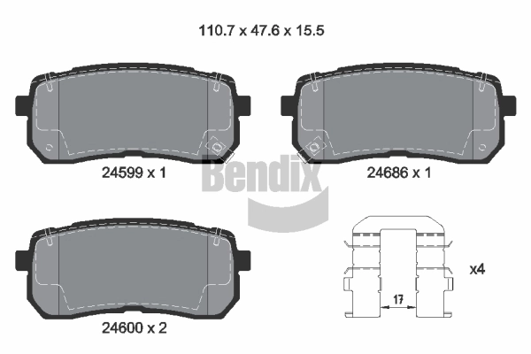 Задние дисковые колодки Bosch 986494828