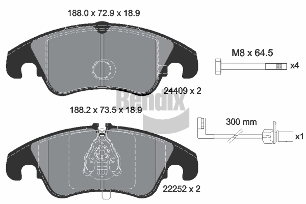 302496 VALEO Колодки передние