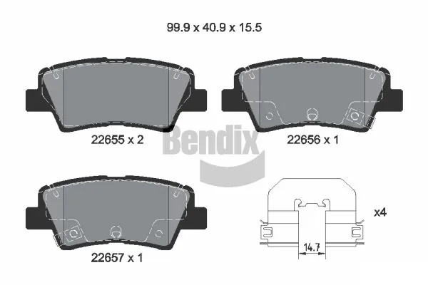 Колодки дисковые  Hyundai Sonata VII седан (LF) (2014 - 2023) цена, от 14.88 USD