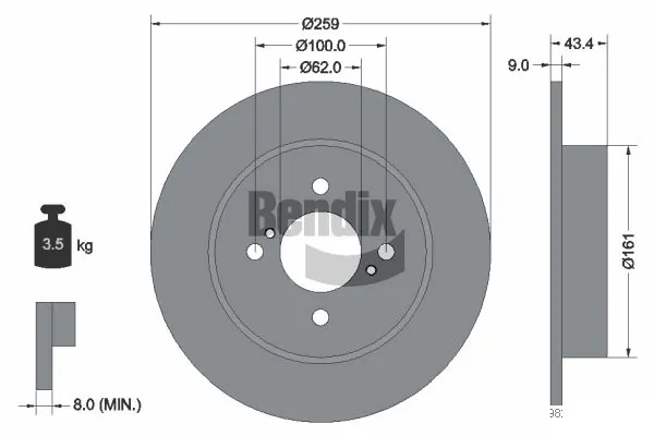 Купить 5561171L01 Suzuki Диск тормозной задний