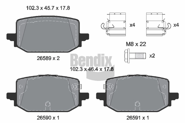 Задние дисковые колодки ABE C2R020ABE
