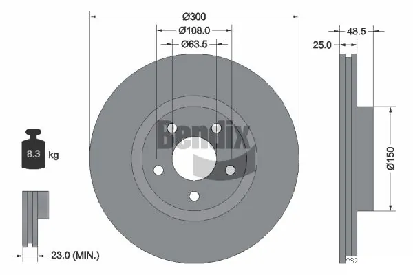 Передний тормозной диск Maxgear 191267SPORT