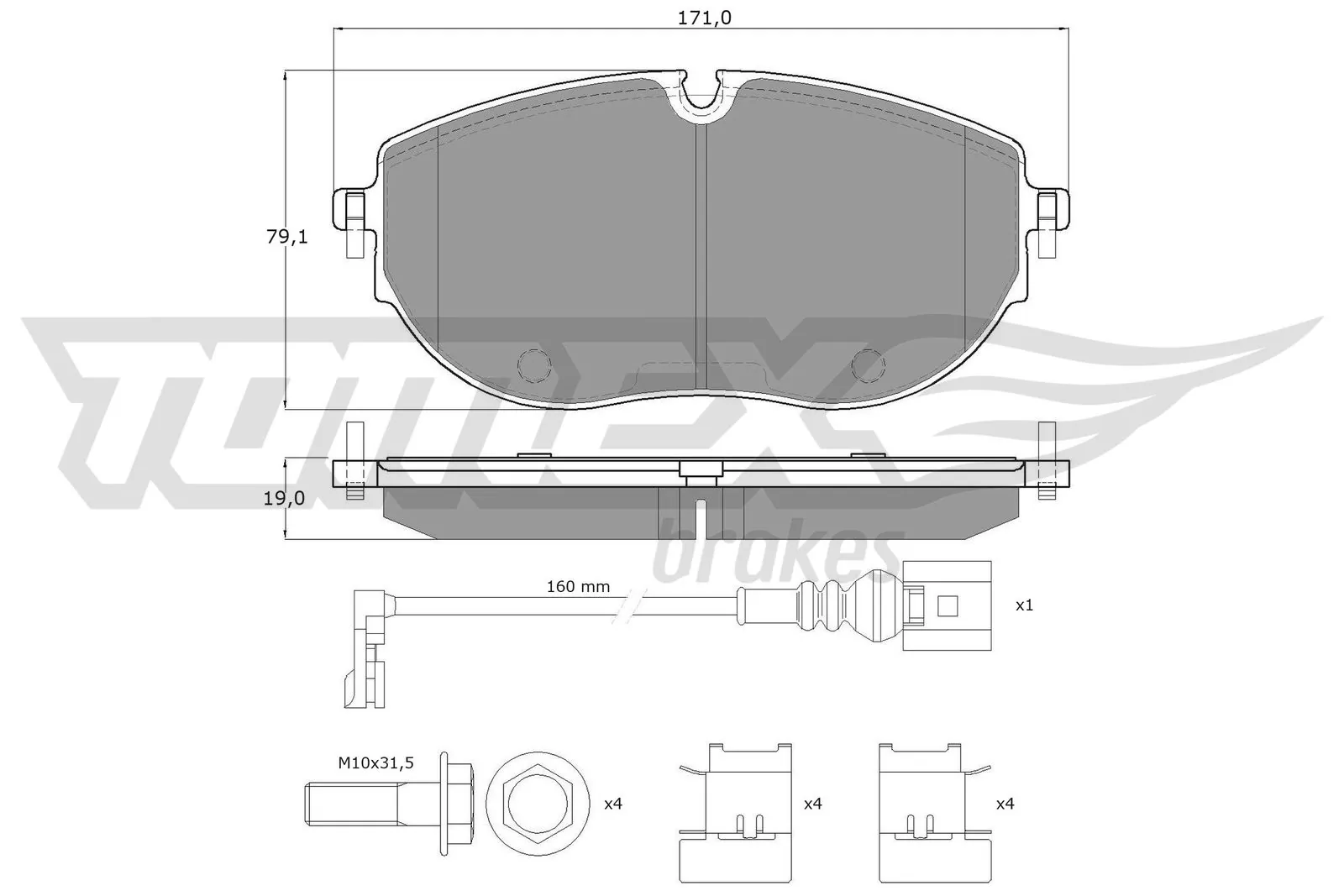 Колодки передние на Volkswagen Transporter T6 SGA, SGH, SHA, SHH