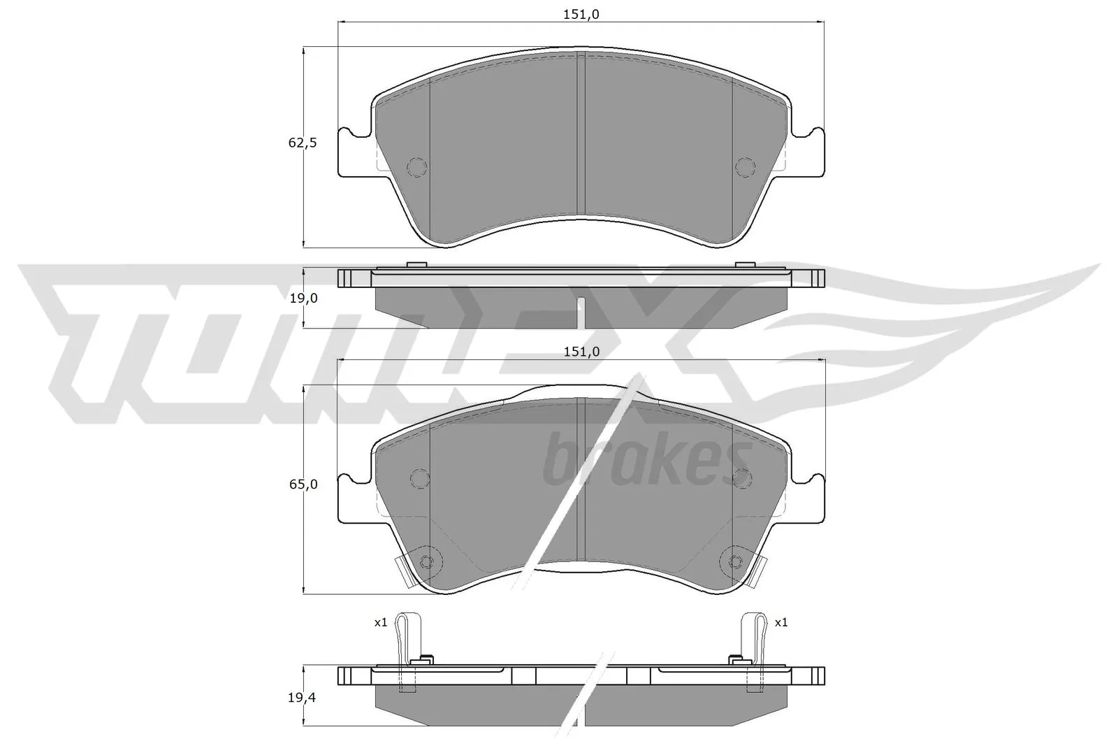 Передние тормозные колодки FPE237 Hankook Frixa