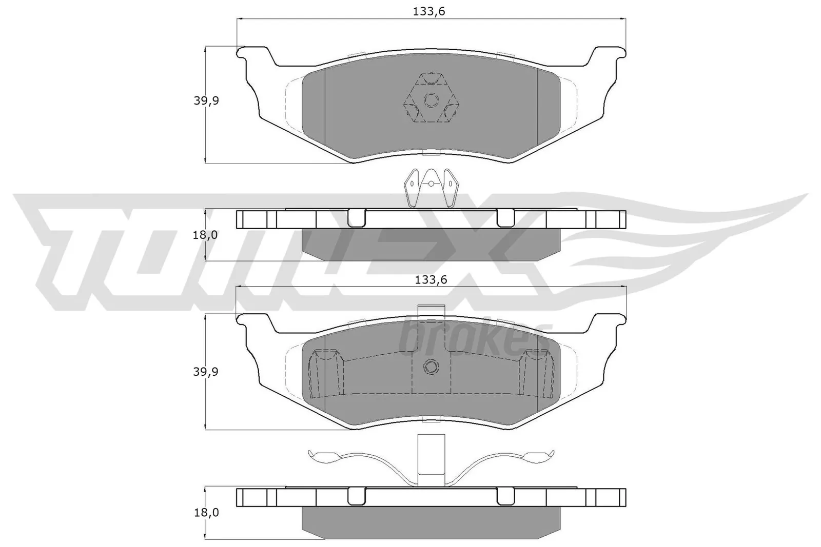  Задние тормозные колодки Chrysler Neon 