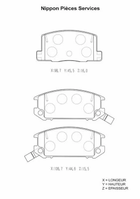0446617070 Toyota Sapatas do freio traseiras de disco