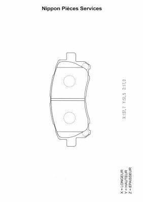 Sapatas do freio dianteiras de disco para Subaru Outback II B12, BE, BH