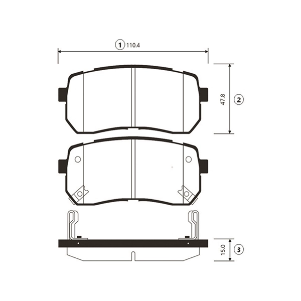 Sapatas do freio traseiras de disco KIA Sorento 3 UM