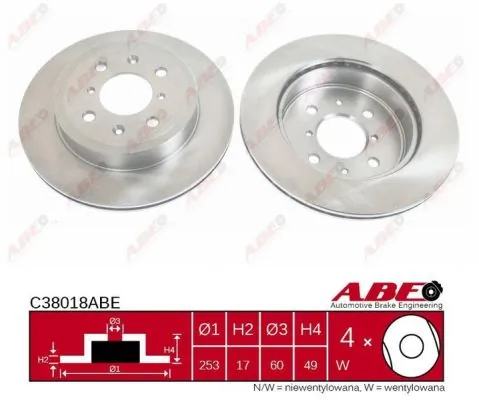 Тормоз дисковый передний ABE C38018ABE цена, от 20.53 USD
