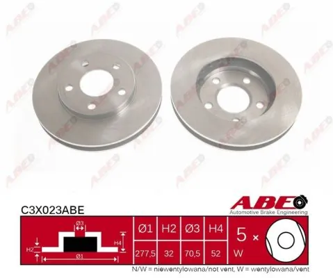 Тормоз дисковый передний ABE C3X023ABE цена, от 31.66 USD