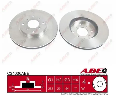 Тормоз дисковый передний ABE C34036ABE цена, от 33.59 USD