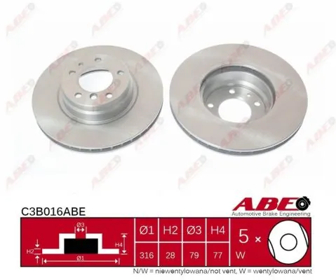 Тормоз дисковый передний ABE C3B016ABE цена, от 45.16 USD