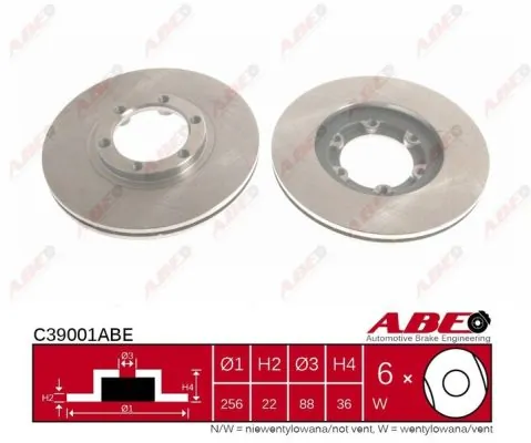 Тормоз дисковый передний ABE C39001ABE цена, от 31.67 USD