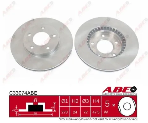 Тормоз дисковый передний ABE C33074ABE цена, от 29.73 USD