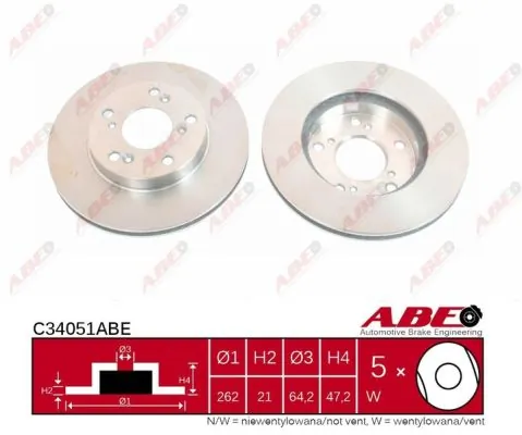 Тормоз дисковый передний ABE C34051ABE цена, от 26.79 USD