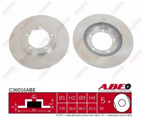 Тормоз дисковый передний ABE C36016ABE цена, от 28.94 USD