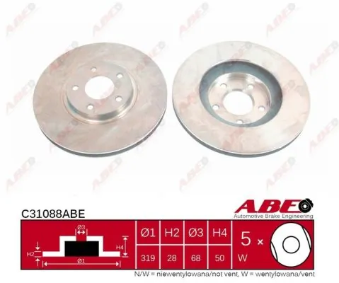 Тормоз дисковый передний ABE C31088ABE цена, от 55.29 USD