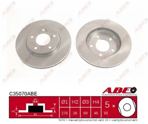 Тормоз дисковый передний ABE C35070ABE цена, от 30.89 USD
