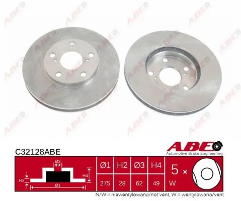 Тормоз дисковый передний ABE C32128ABE цена, от 28.29 USD