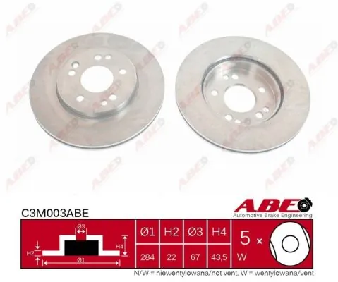 Тормоз дисковый передний ABE C3M003ABE цена, от 28.80 USD