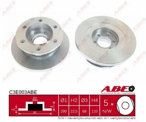 Тормоз дисковый передний ABE C3E003ABE цена, от 77.50 USD