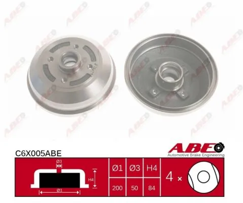 Барабан тормозной задний ABE C6X005ABE цена, от 22.40 USD
