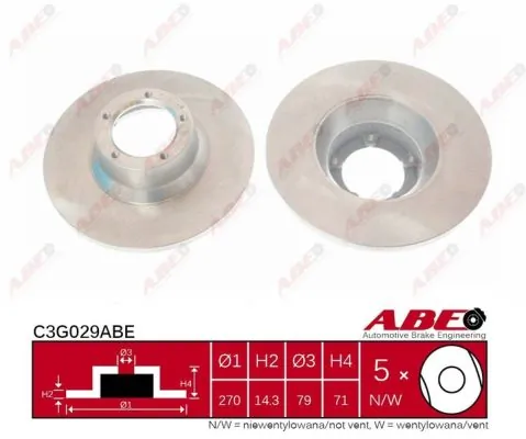Тормоз дисковый передний ABE C3G029ABE цена, от 26.60 USD
