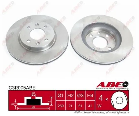 Тормоз дисковый передний ABE C3R005ABE цена, от 21.95 USD