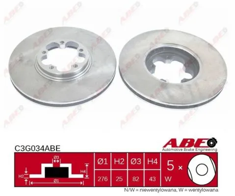 Тормоз дисковый передний ABE C3G034ABE цена, от 30.10 USD