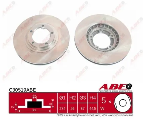 Тормоз дисковый передний ABE C30519ABE цена, от 27.55 USD